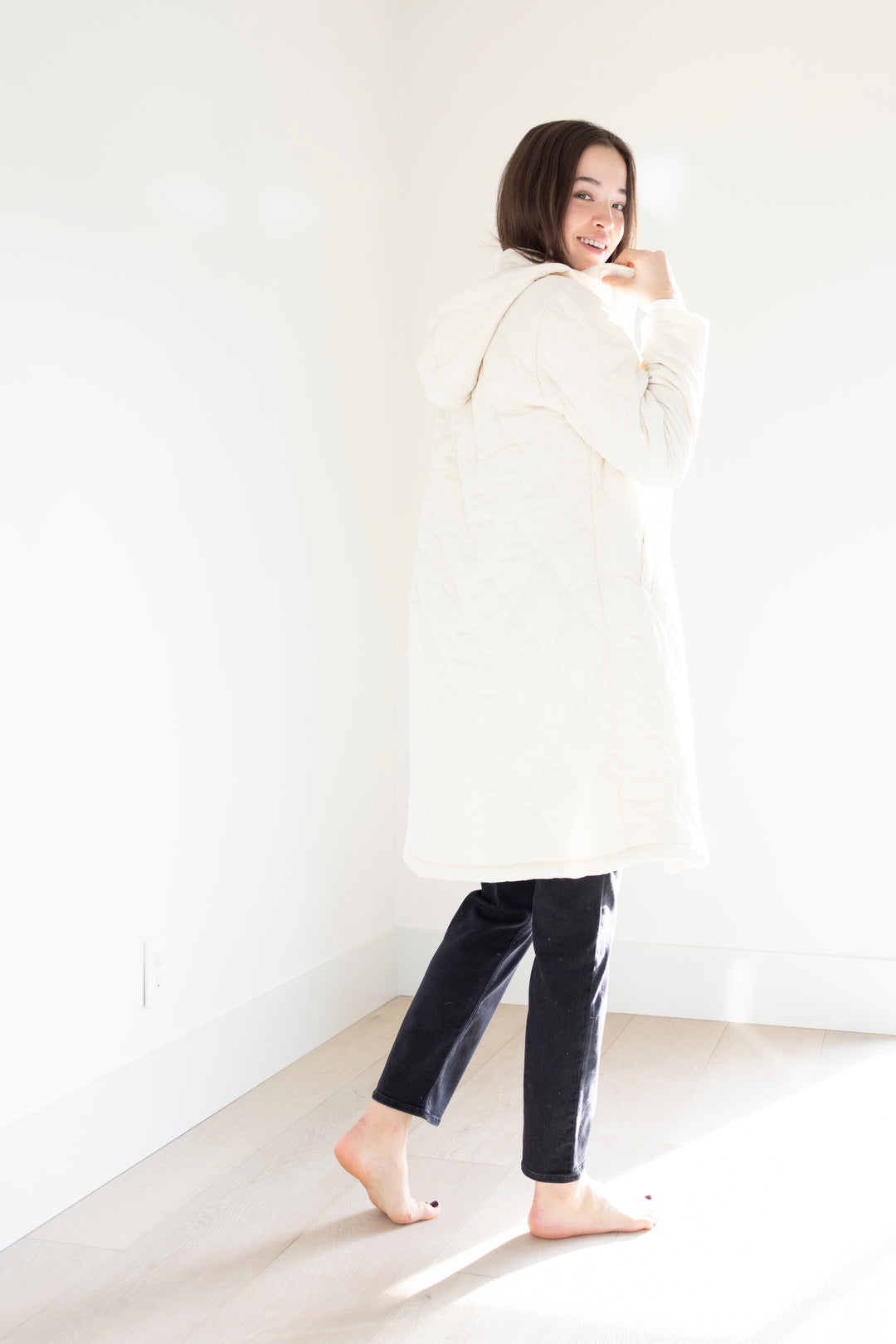 Isabelle Quilted Coat Cream