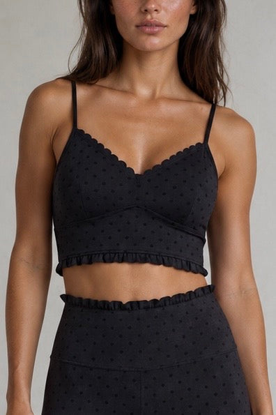 FORM Billie – Supportive Performance Bralette Sports Bra In Black Polka Dot
