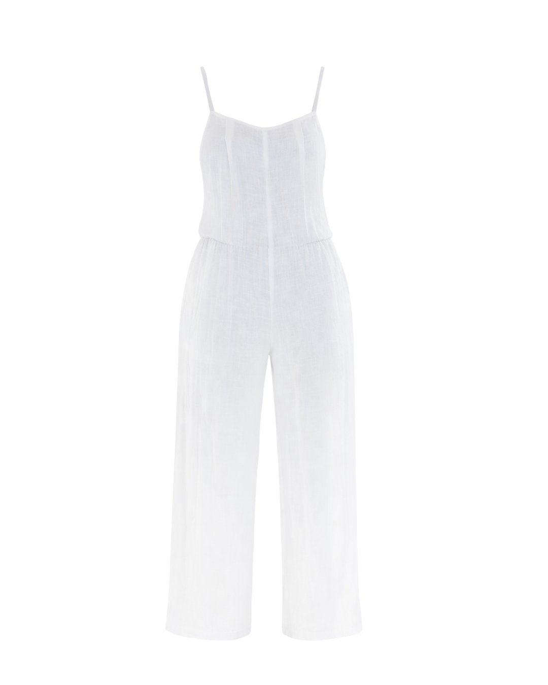 Elora Coverup Romper in White Linen