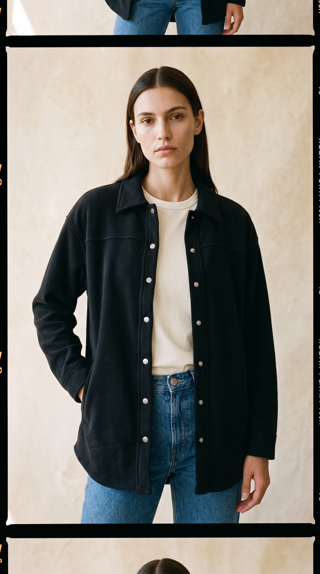 Ellie Overshirt Jacket in Black