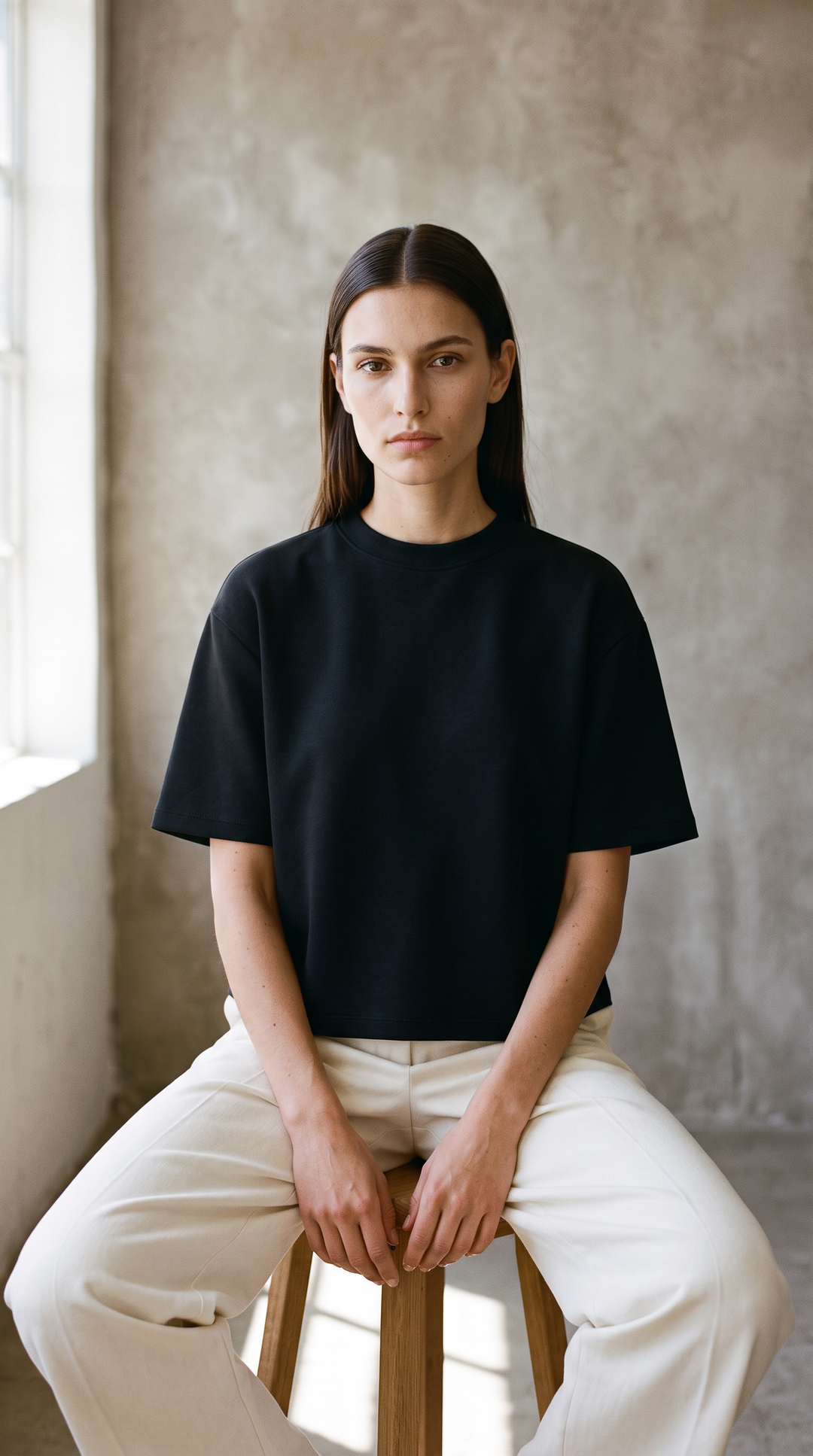 Lilou Luxeflow - Relaxed Tee In Black
