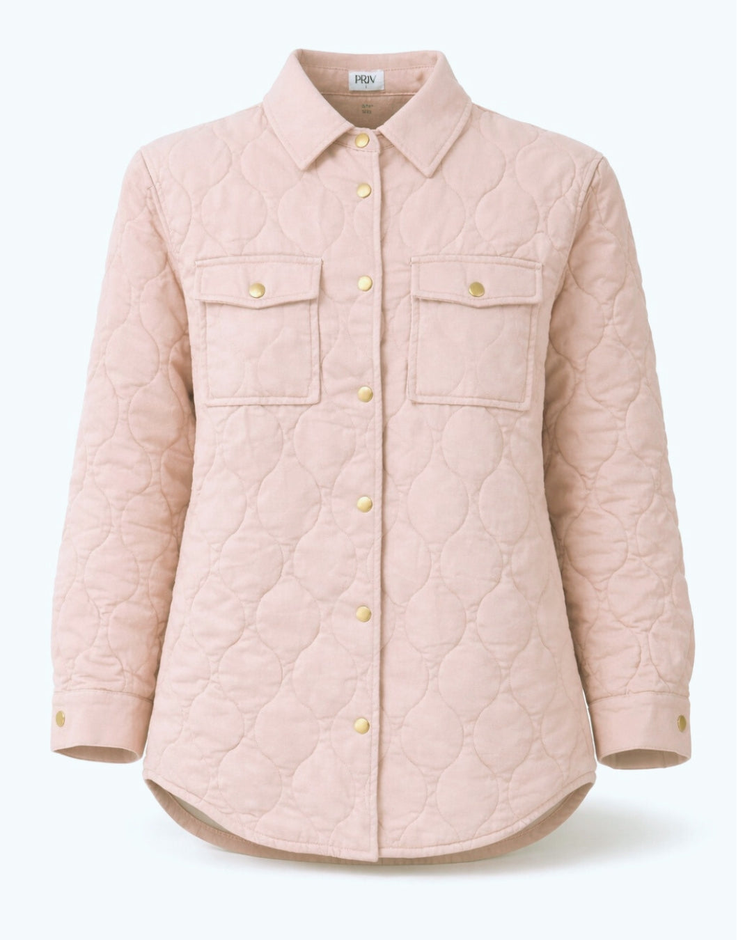 Leni quilted jacket blush – flat detail – PRIV the Brand