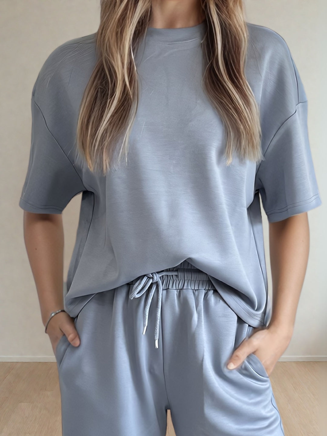 Lilou LUXEflow Relaxed Tee Sky