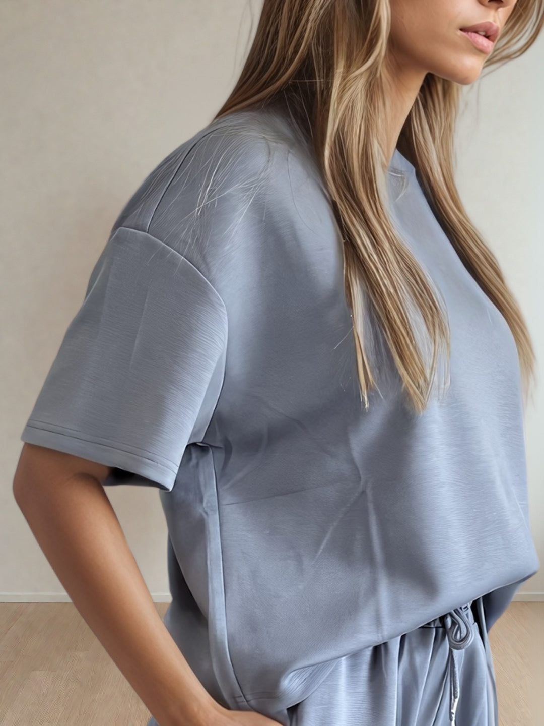 Lilou LUXEflow Relaxed Tee Sky