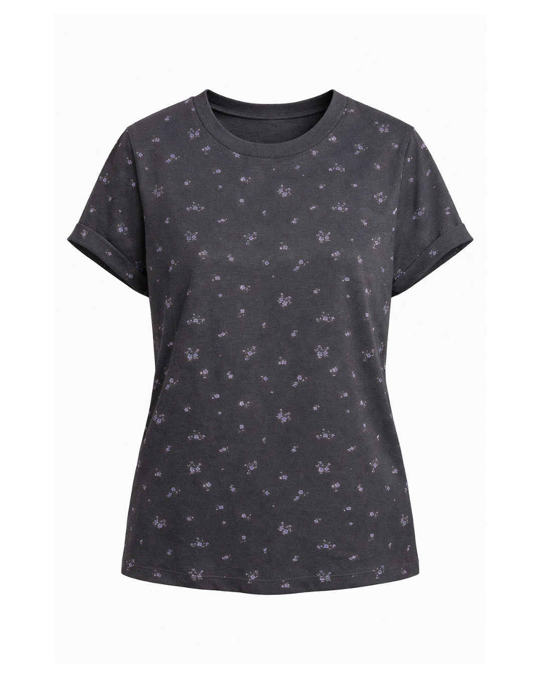 Reign - Printed Cotton Graphic Tie Tee In Faded Flower