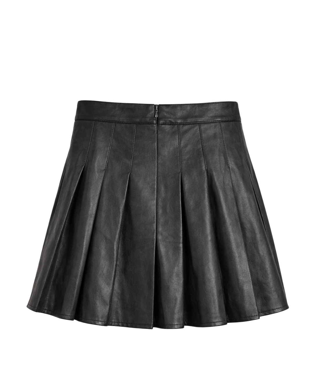 Louise Pleated Faux Leather Skirt