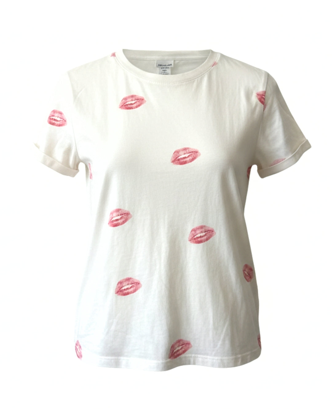 Reign – Printed Cotton Graphic Tie Tee In White Kisses