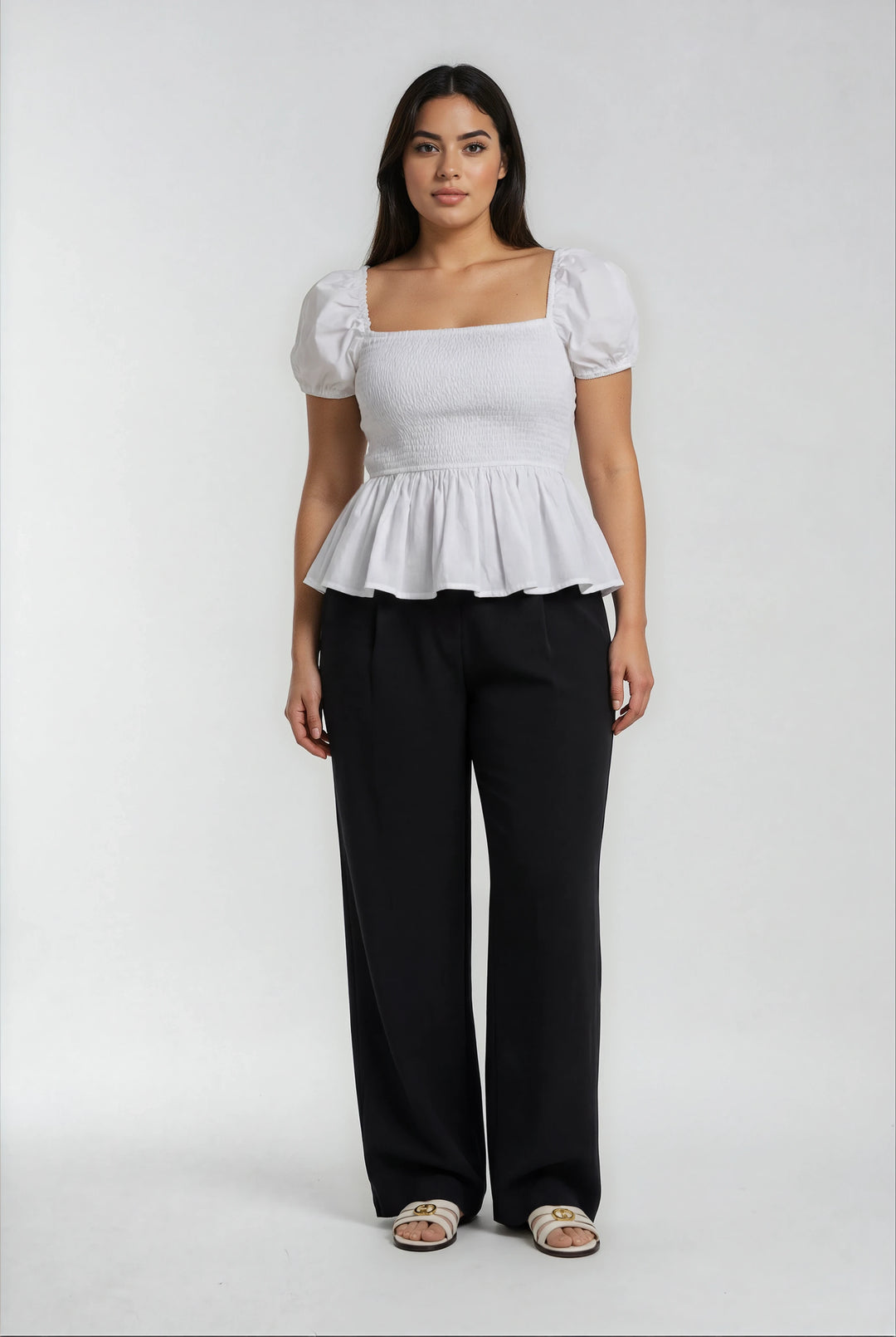 LuxeFlow Trouser Pant – Pleated Pull-On Wide Leg Pant Black