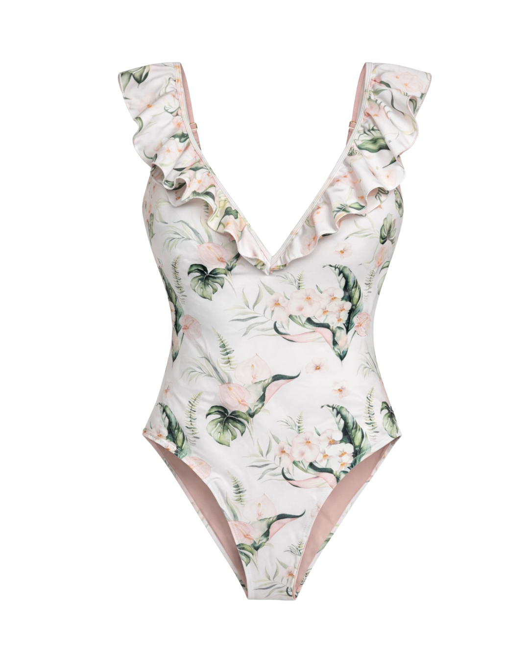 Lushwater Frill One Piece Swimsuit in Floral Print
