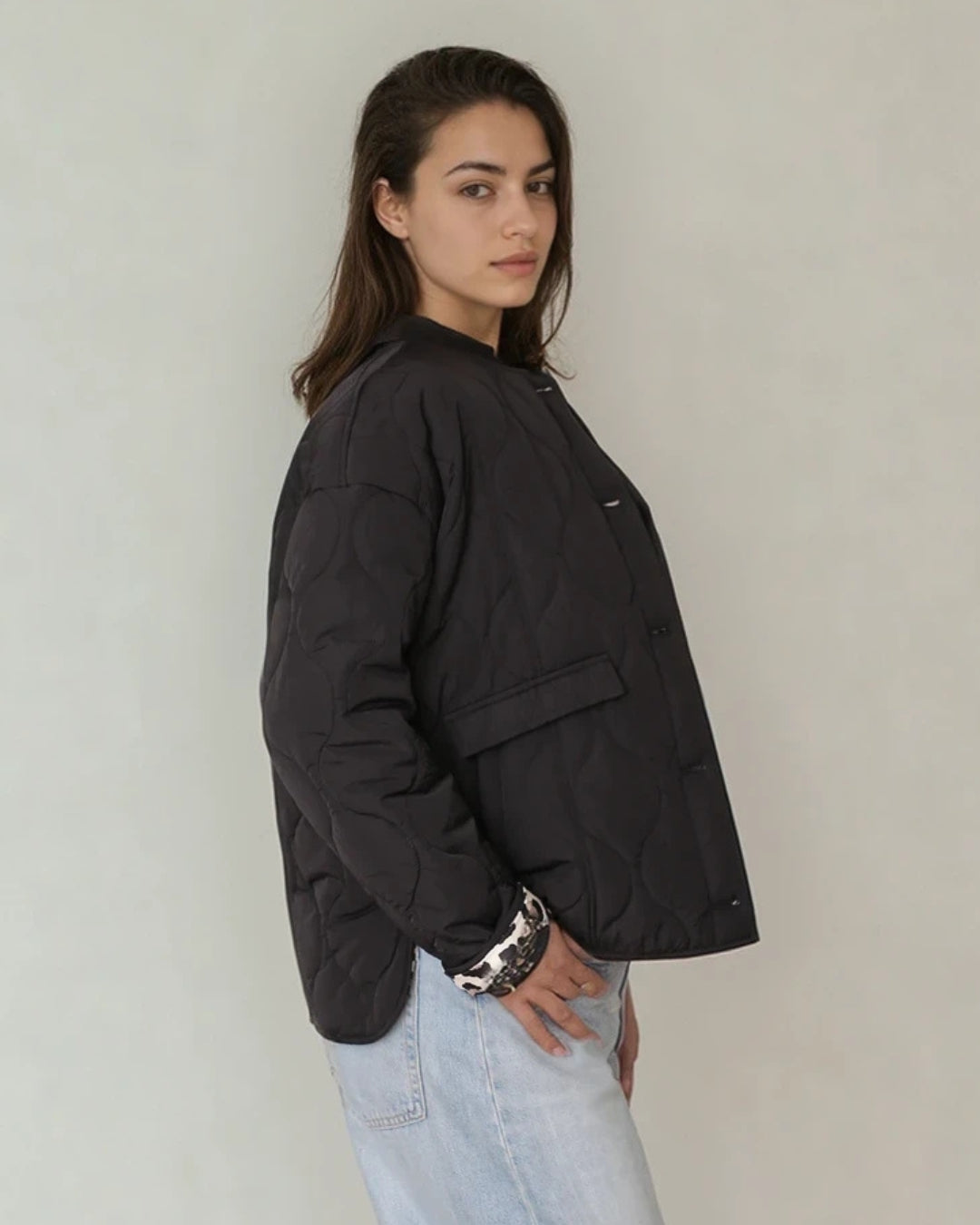 Elora Quilted Coat Black