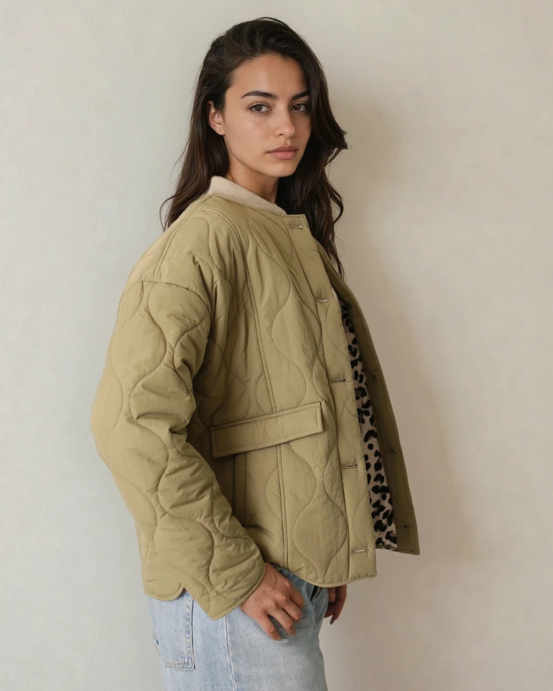 Elora Quilted Coat Olive
