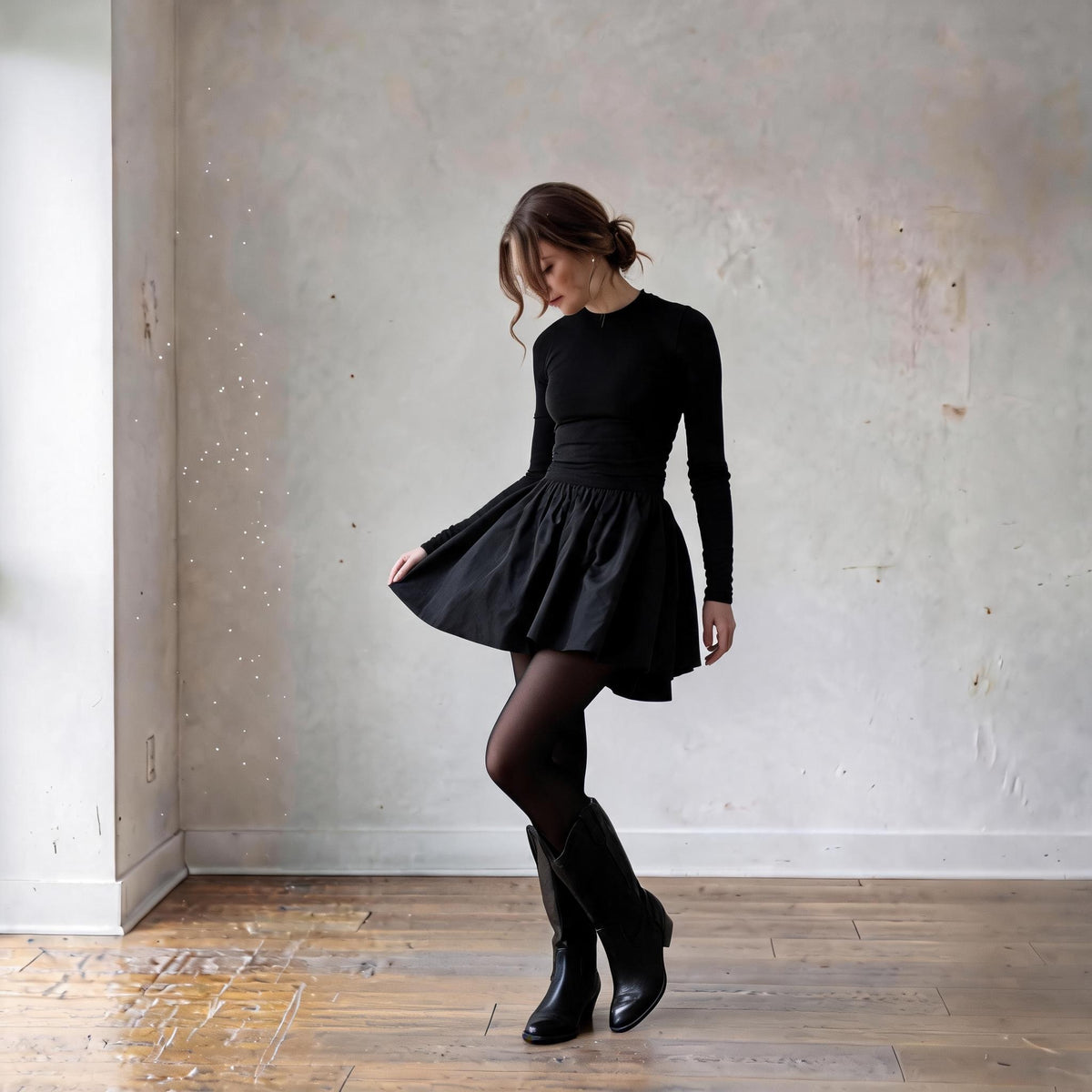 Solene party cocktail skirt black – detail view – PRIV the Brand