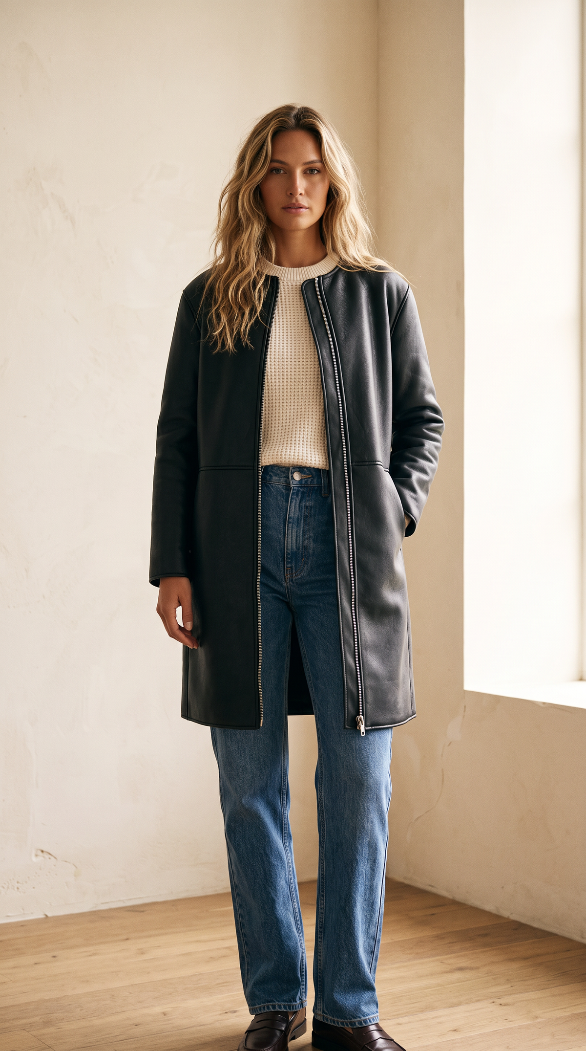 Brunswick Double Zip Vegan Coat-Isabeyphotography-1
