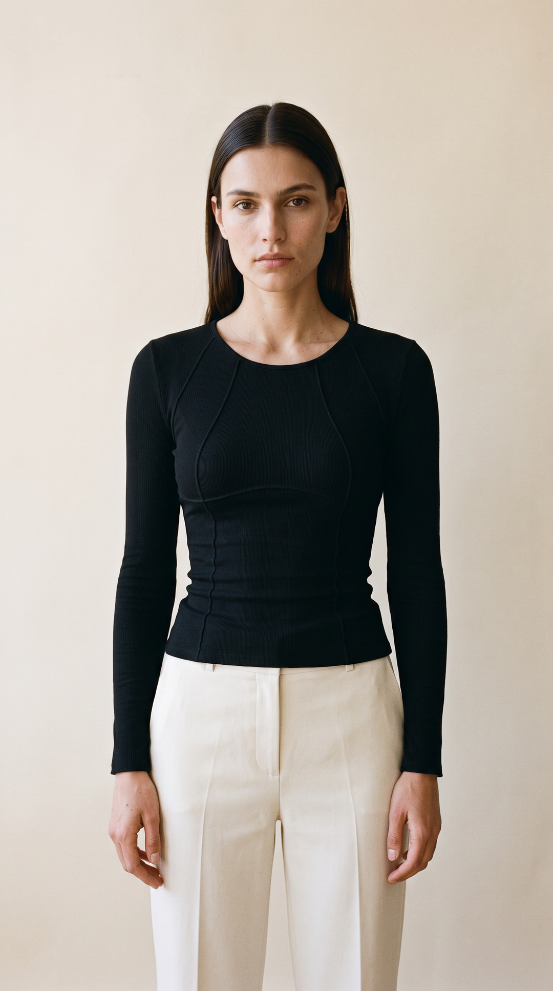 Mattie Long Sleeve Tee in Black