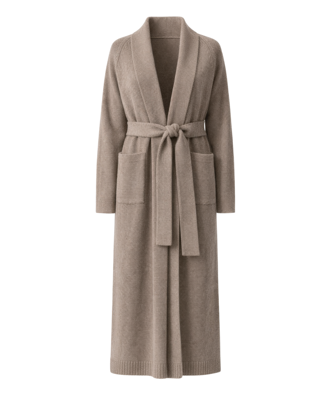 Eleanor - Long Knit Cardigan in Mocha