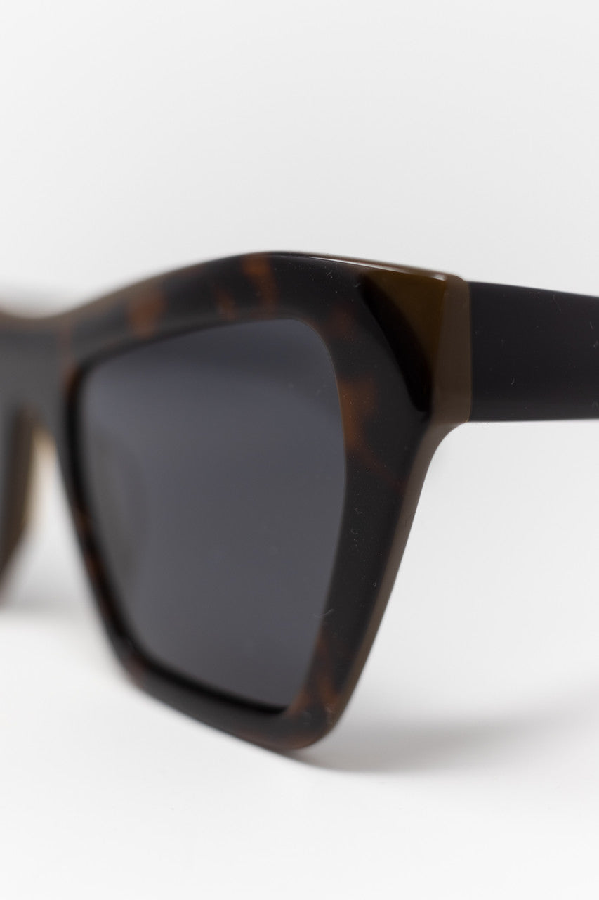 Mali Cat Eye Acetate Sunglasses in Dark Tortoise