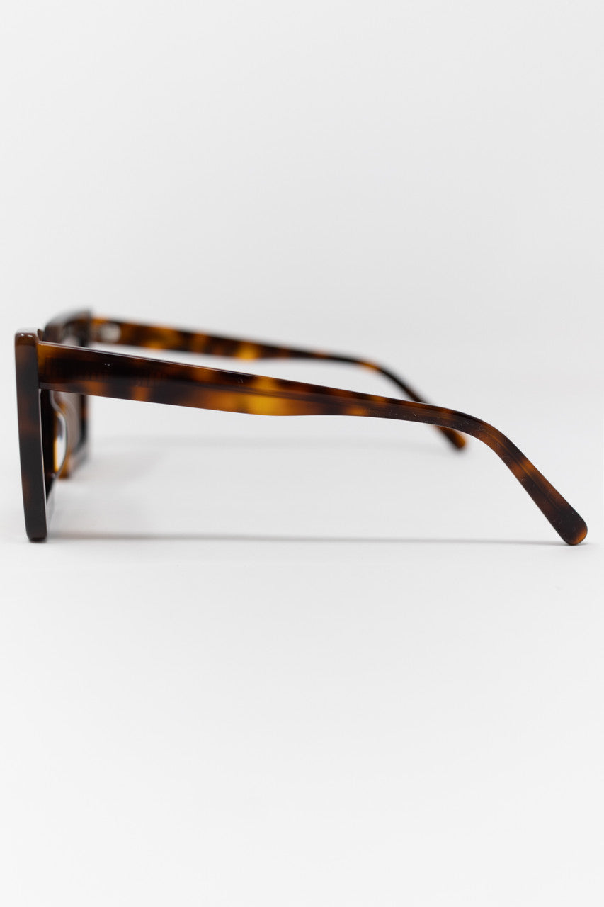 Monaco Angular Acetate Sunglasses in Dark Tortoise