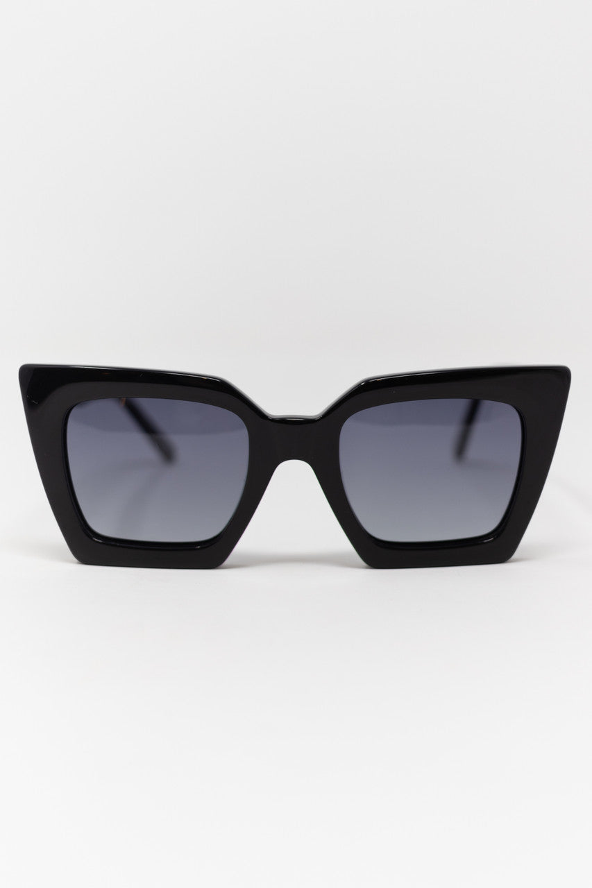 Monaco Angular Acetate Sunglasses in Black