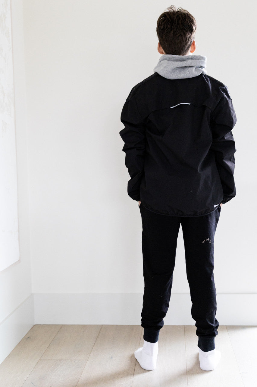 First Class Branded Windbreaker in Black Kids