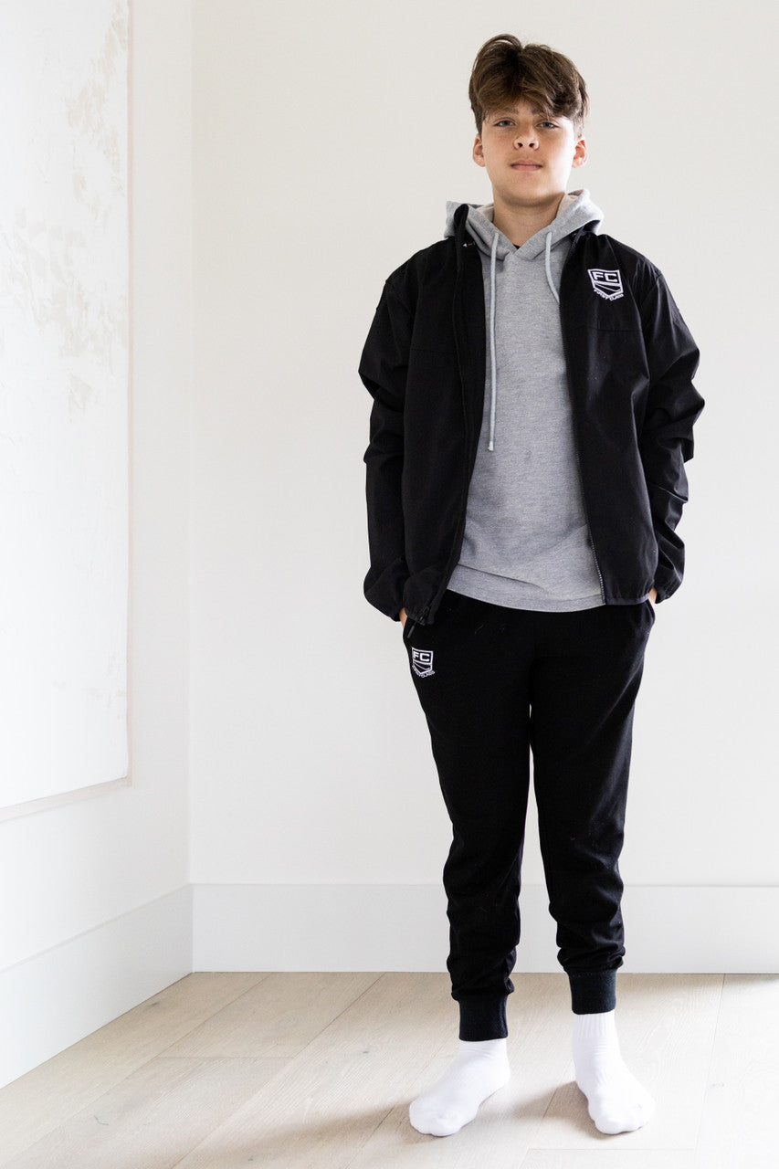 First Class Branded Windbreaker in Black Kids