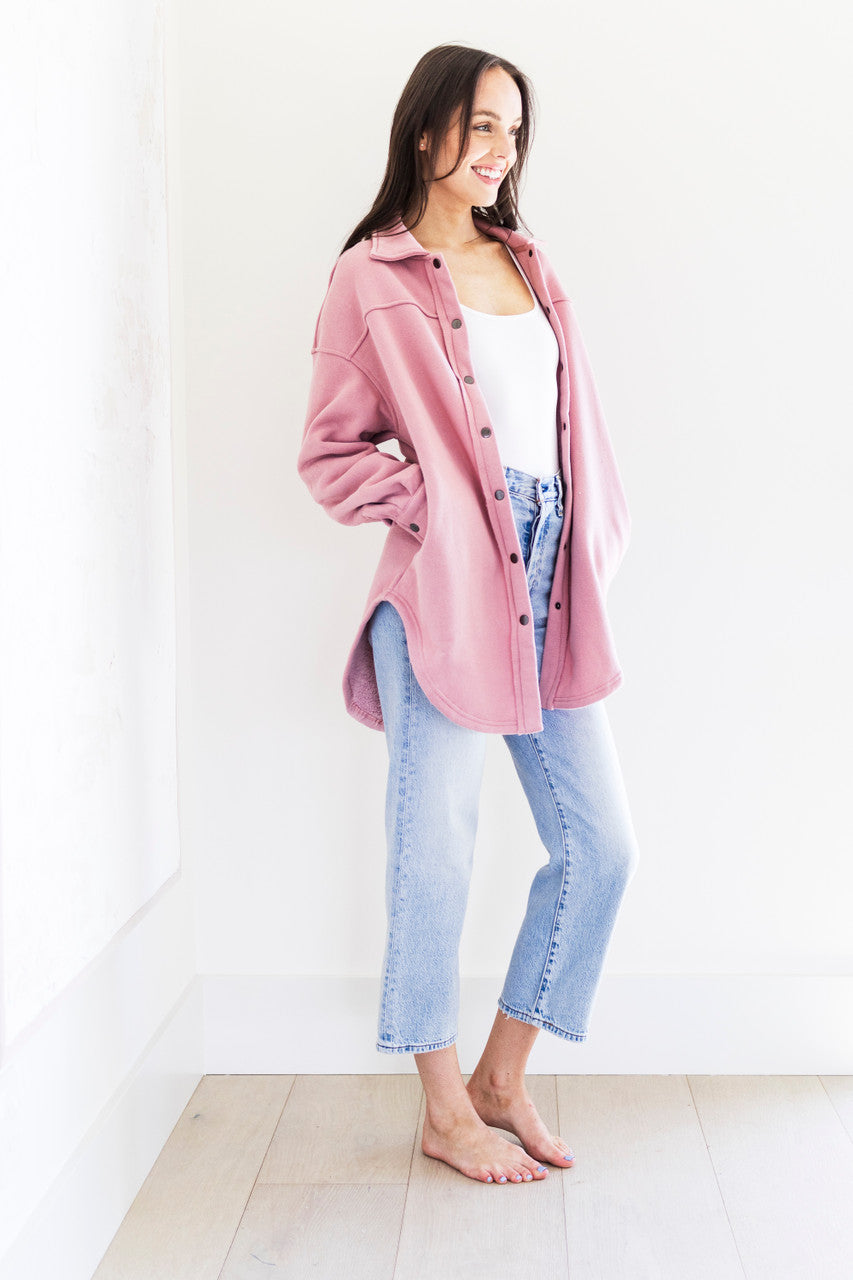 Ellie Overshirt Jacket in Blush