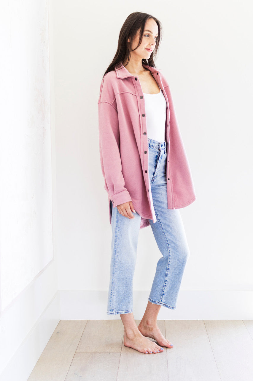 Ellie Overshirt Jacket in Blush