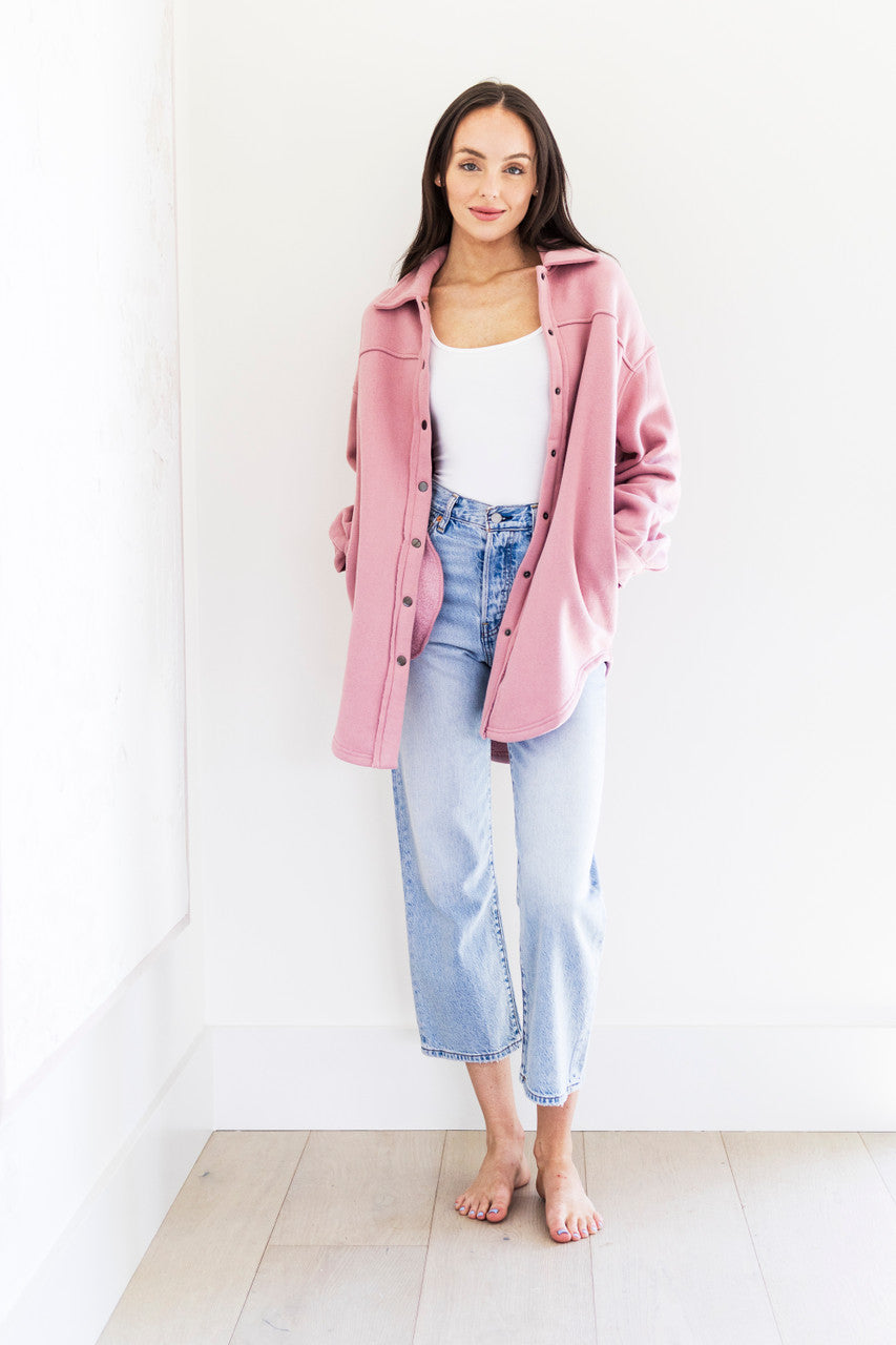 Ellie Overshirt Jacket in Blush