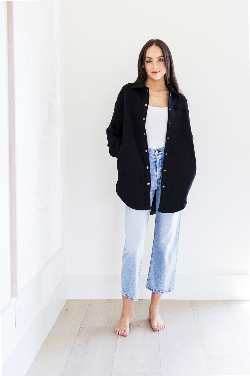 Ellie Overshirt Jacket in Black