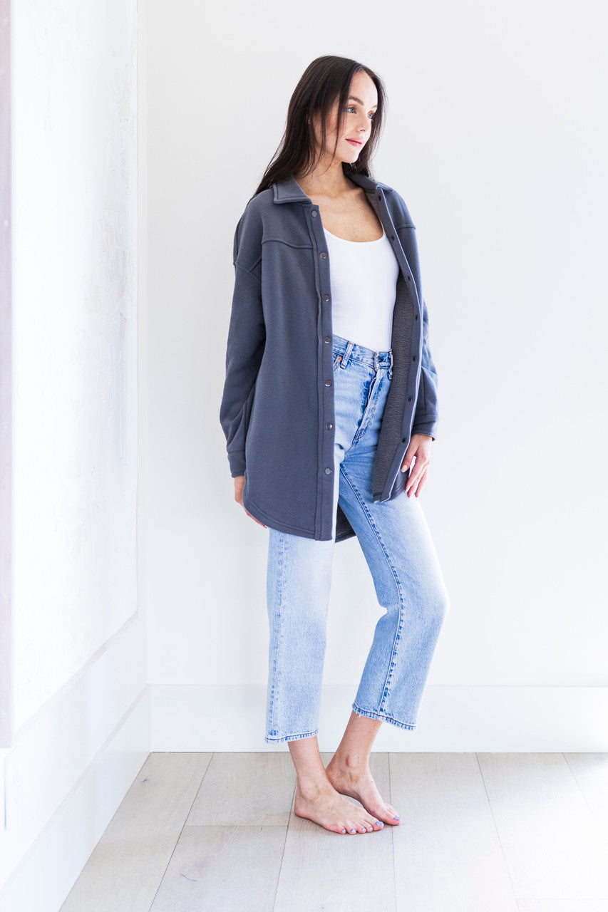 Ellie Overshirt Jacket in Charcoal