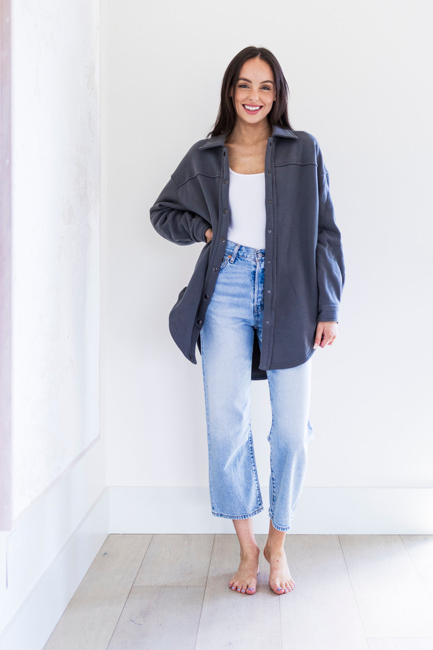 Ellie Overshirt Jacket in Charcoal