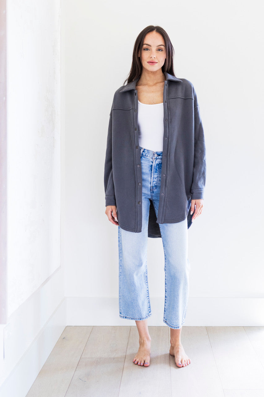 Ellie Overshirt Jacket in Charcoal