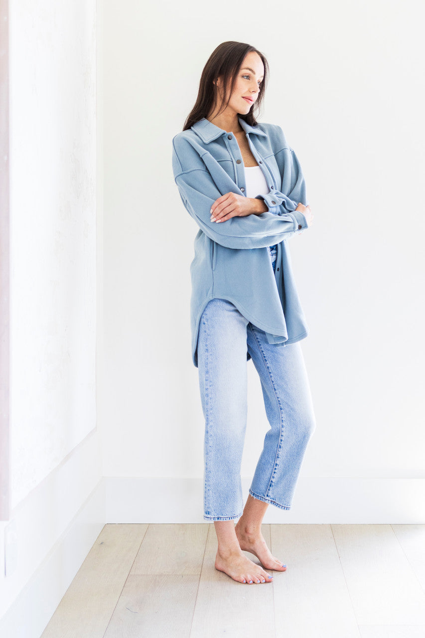 Ellie Overshirt Jacket in Sky