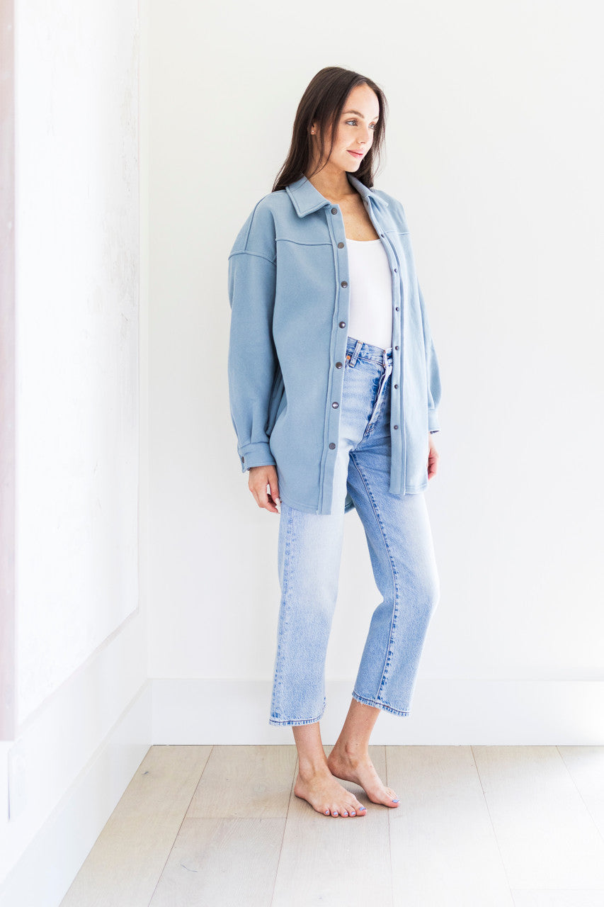 Ellie Overshirt Jacket in Sky