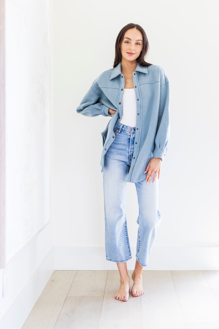 Ellie Overshirt Jacket in Sky