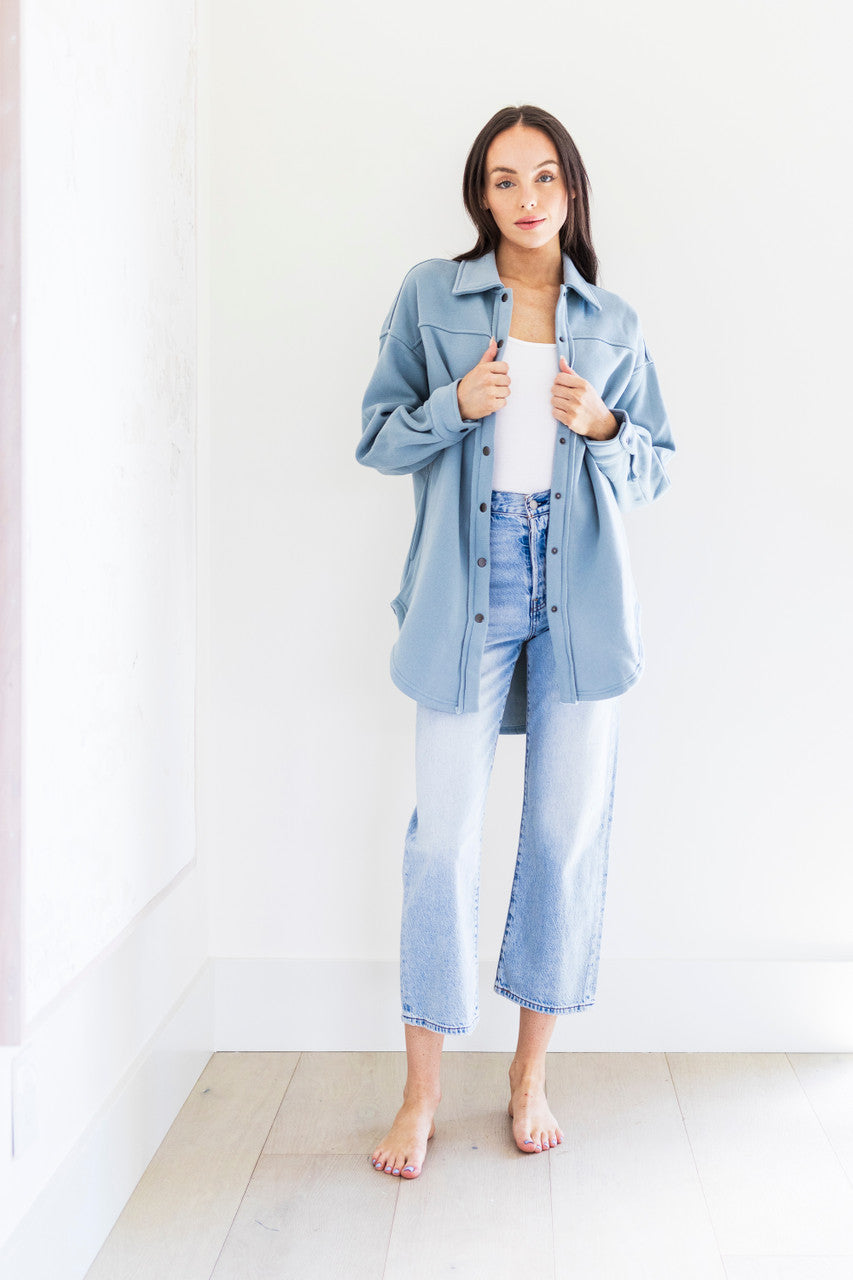 Ellie Overshirt Jacket in Sky