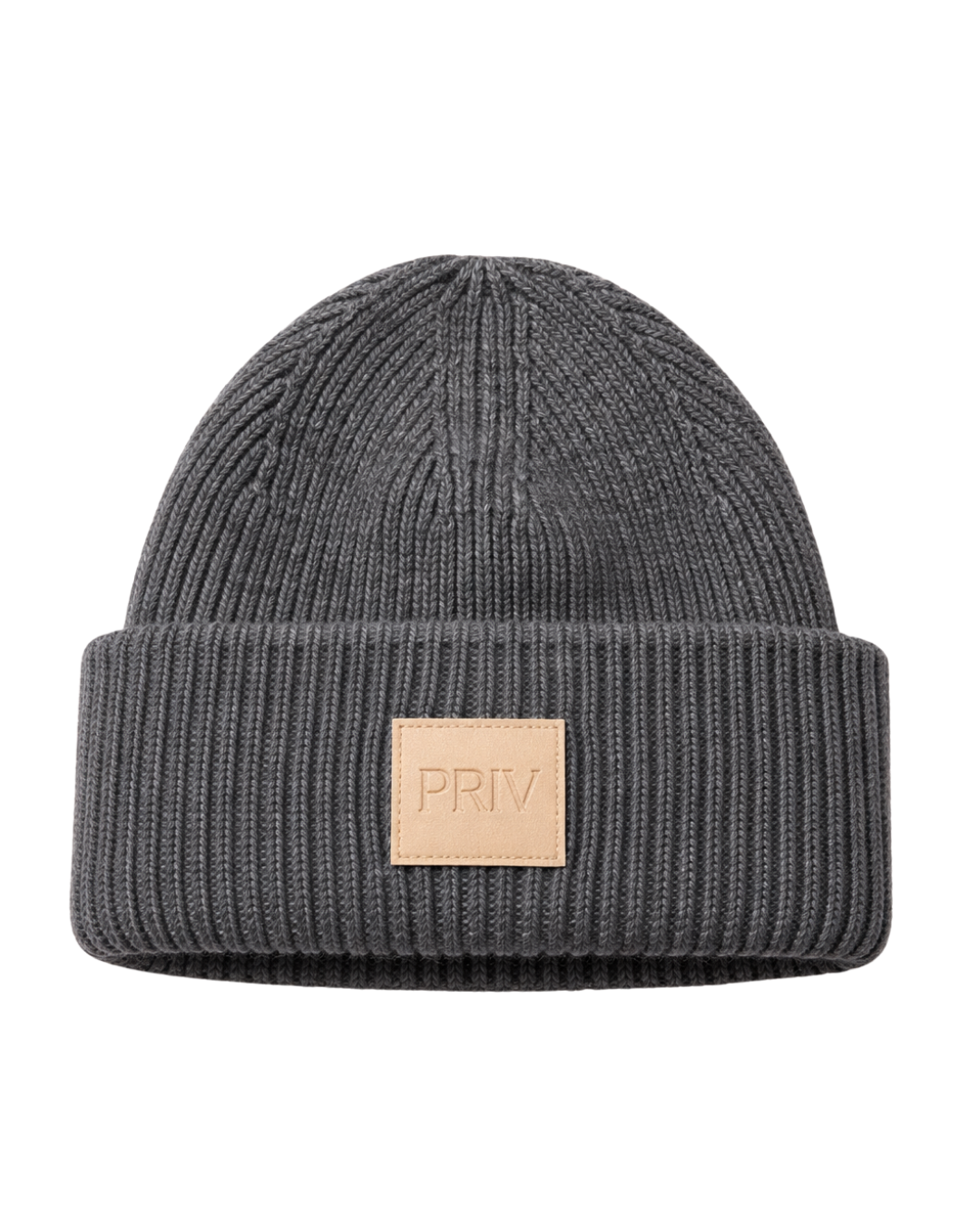PRIV Moniker Toque – Embroidered Knit Beanie Grey