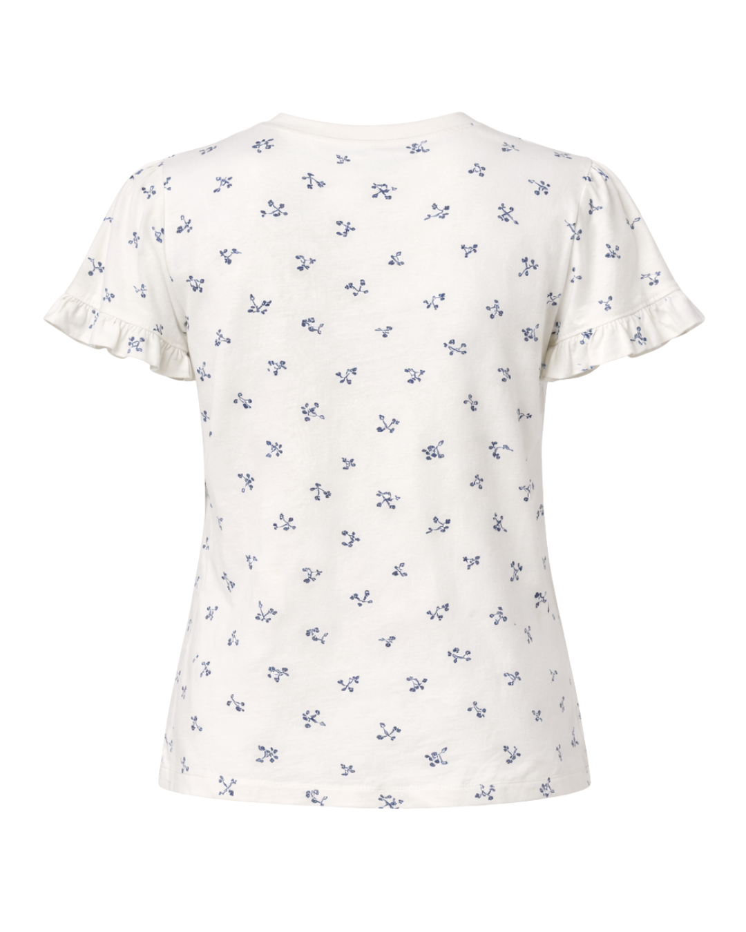 Colette - Ruffle Sleeve Soft Printed Everyday Cotton T-Shirt Floral