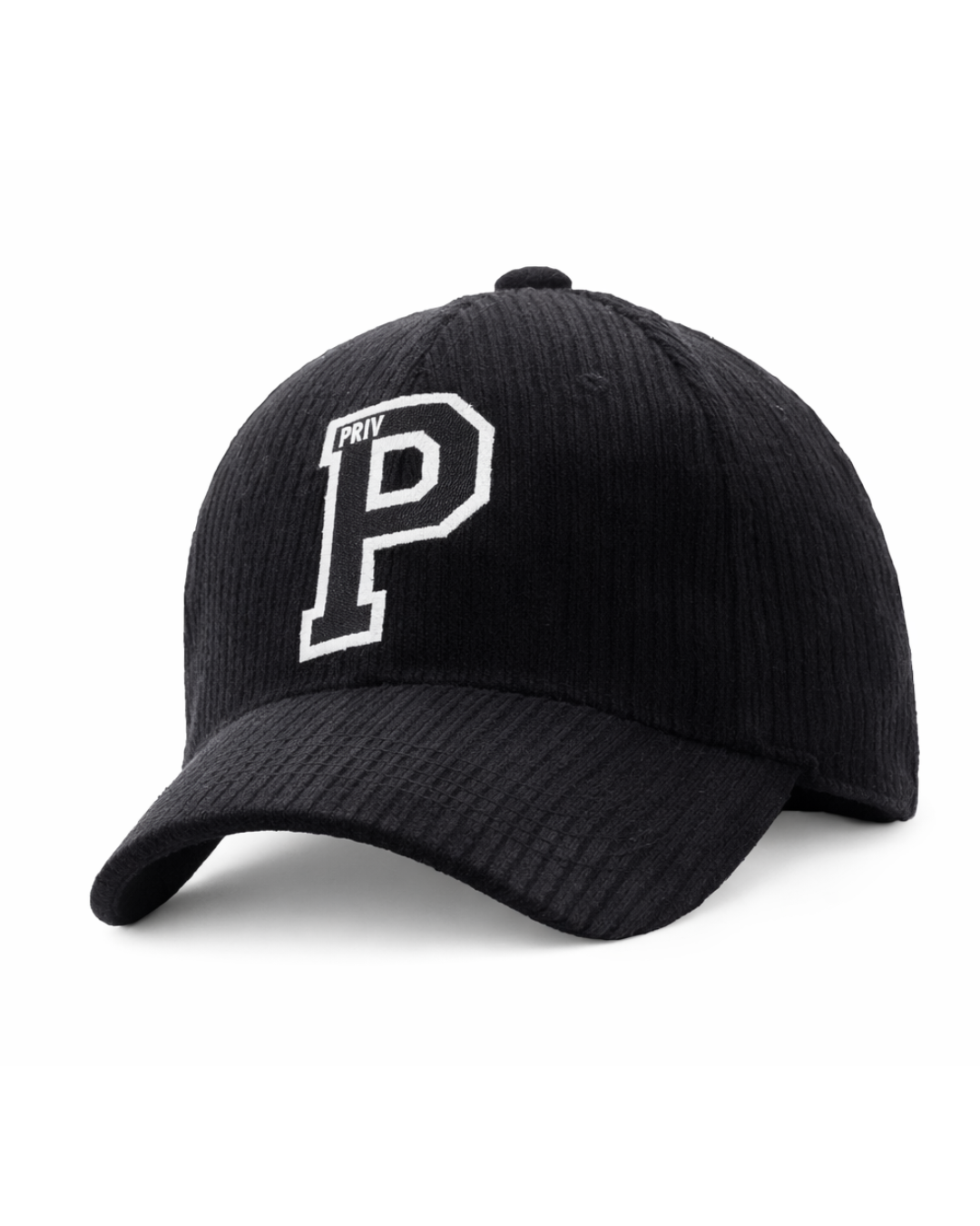 Signature PRIV Corduroy Snap Back Hat in Black