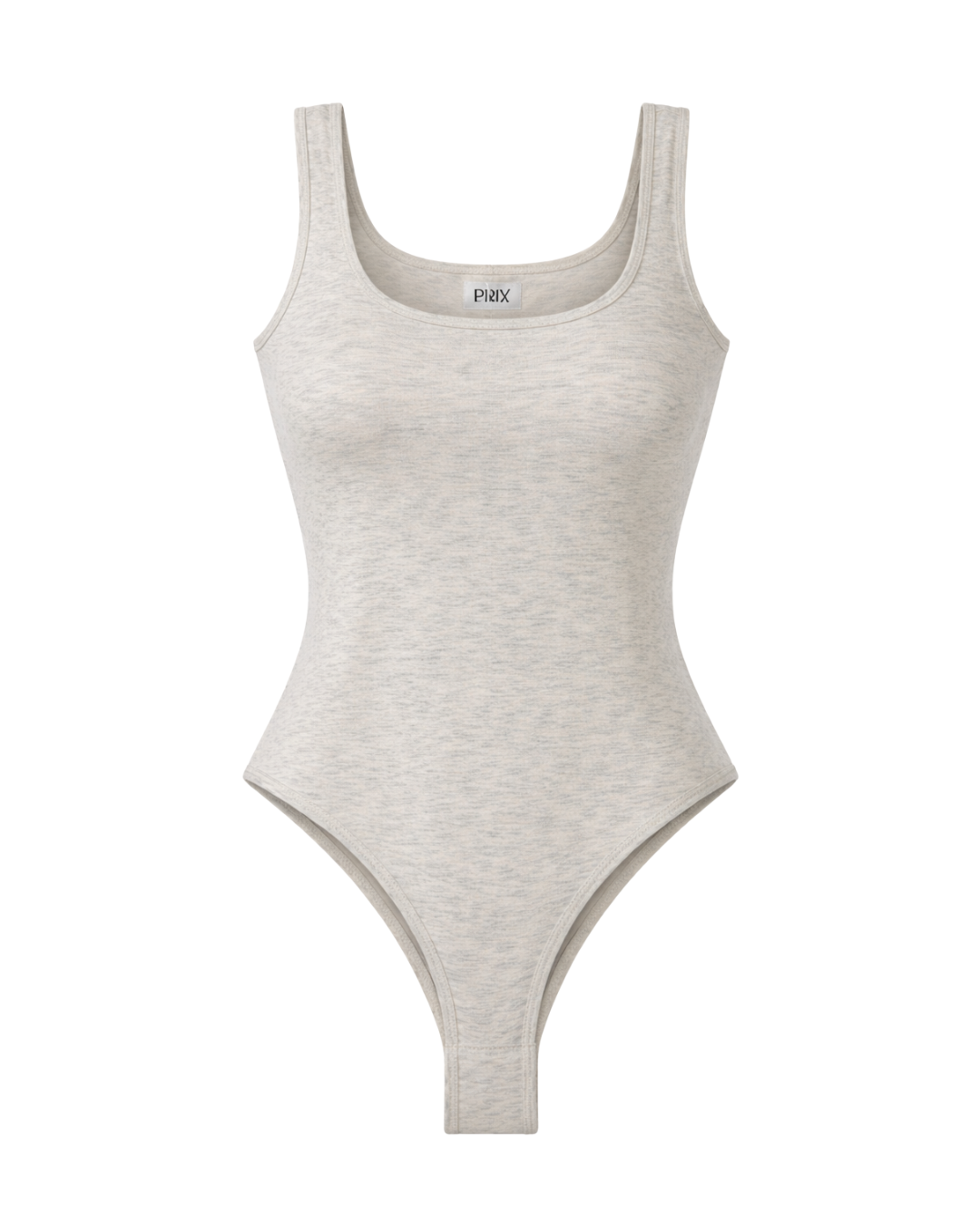 Hannah Square Neck Body Suit in Heather Grey