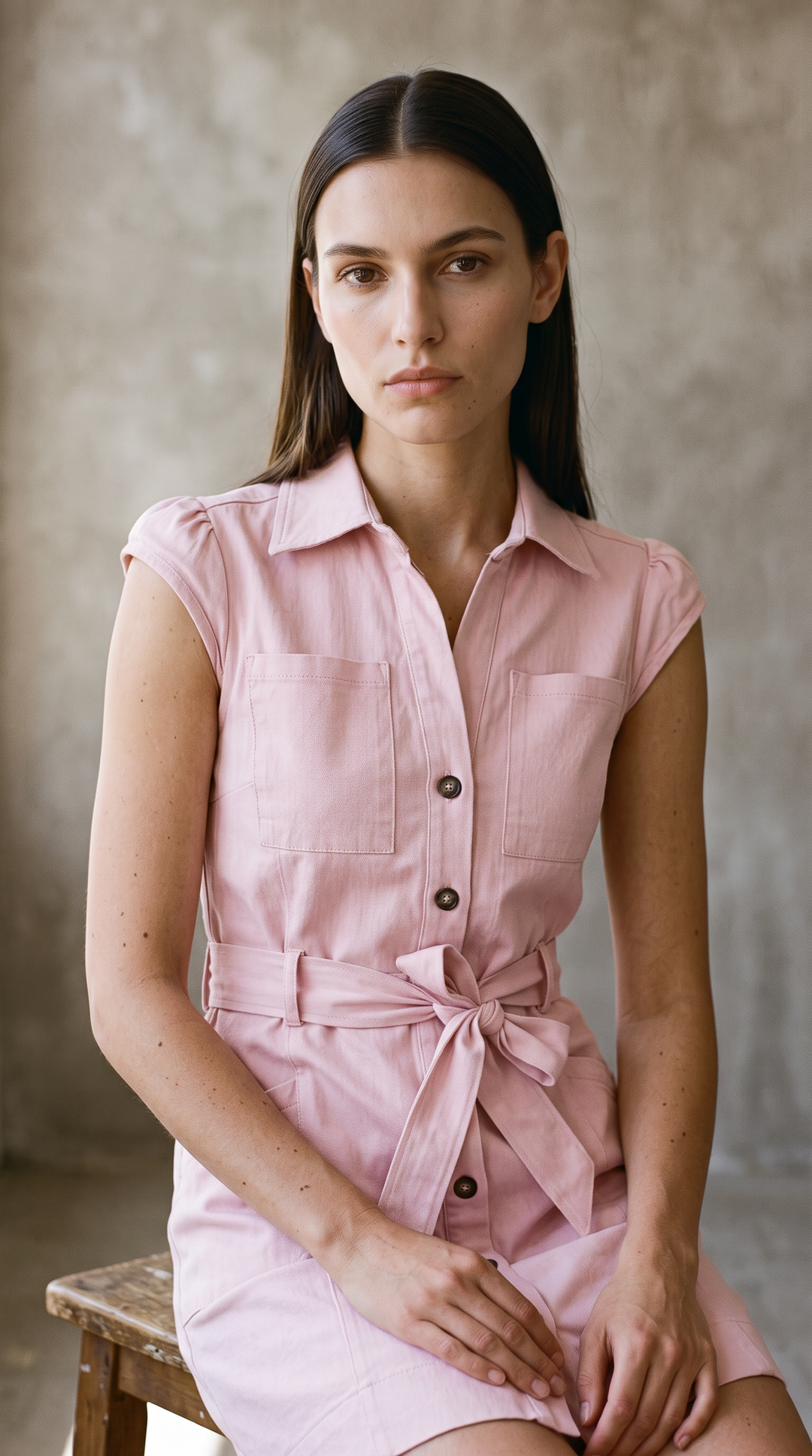 Charlee Soft Denim Dress Pink