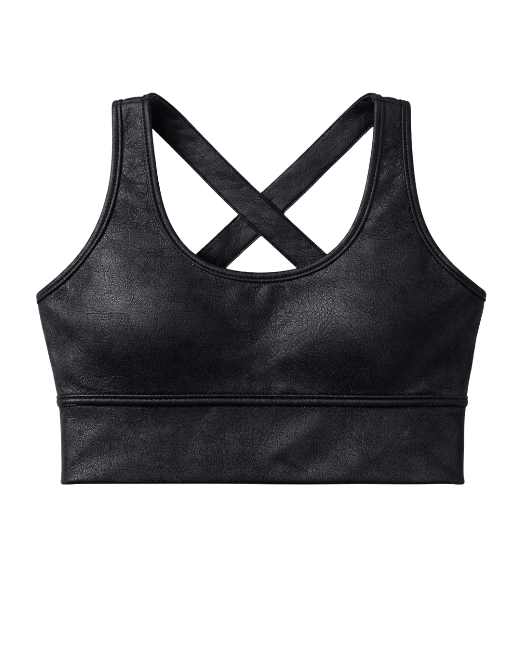 Faux Leather Sports Bra