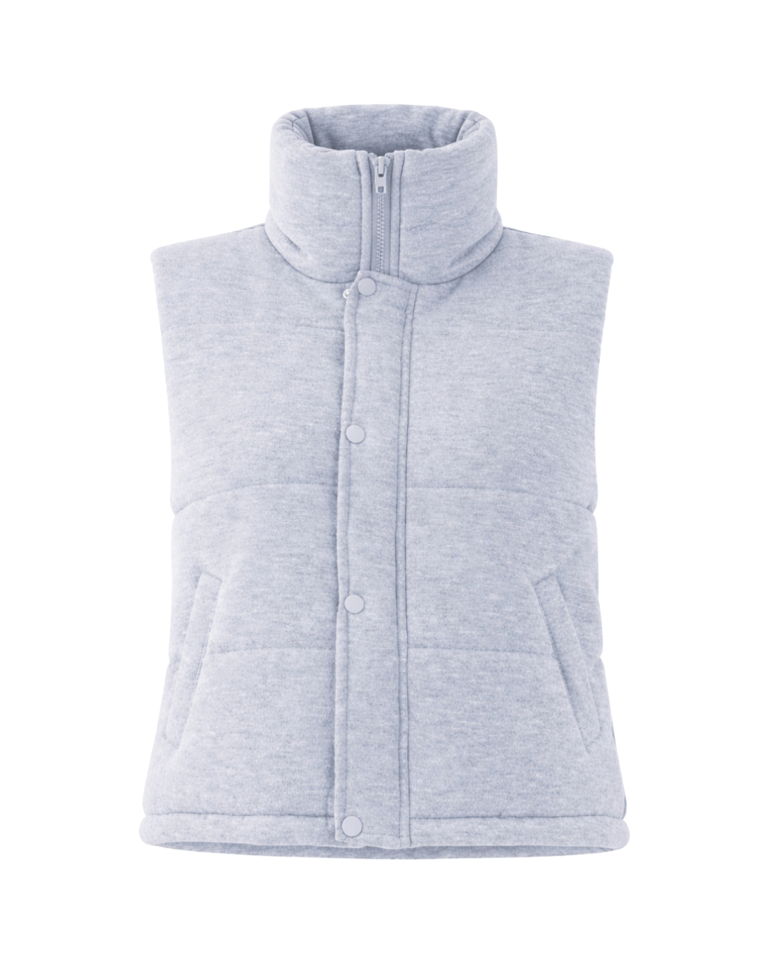 Cora Knit Puffer Vest in Grey