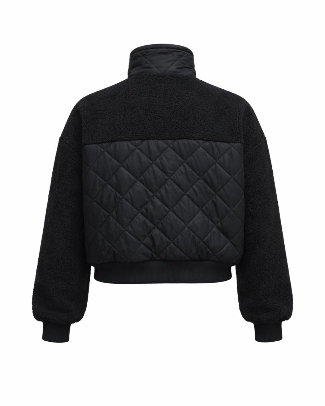 Tess teddy coat black – detail view – PRIV the Brand