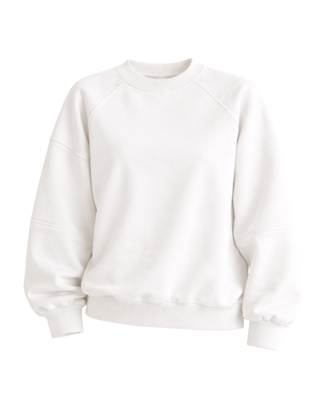 Cece - Fleece Crew Neck Spring Sweatshirt In White
