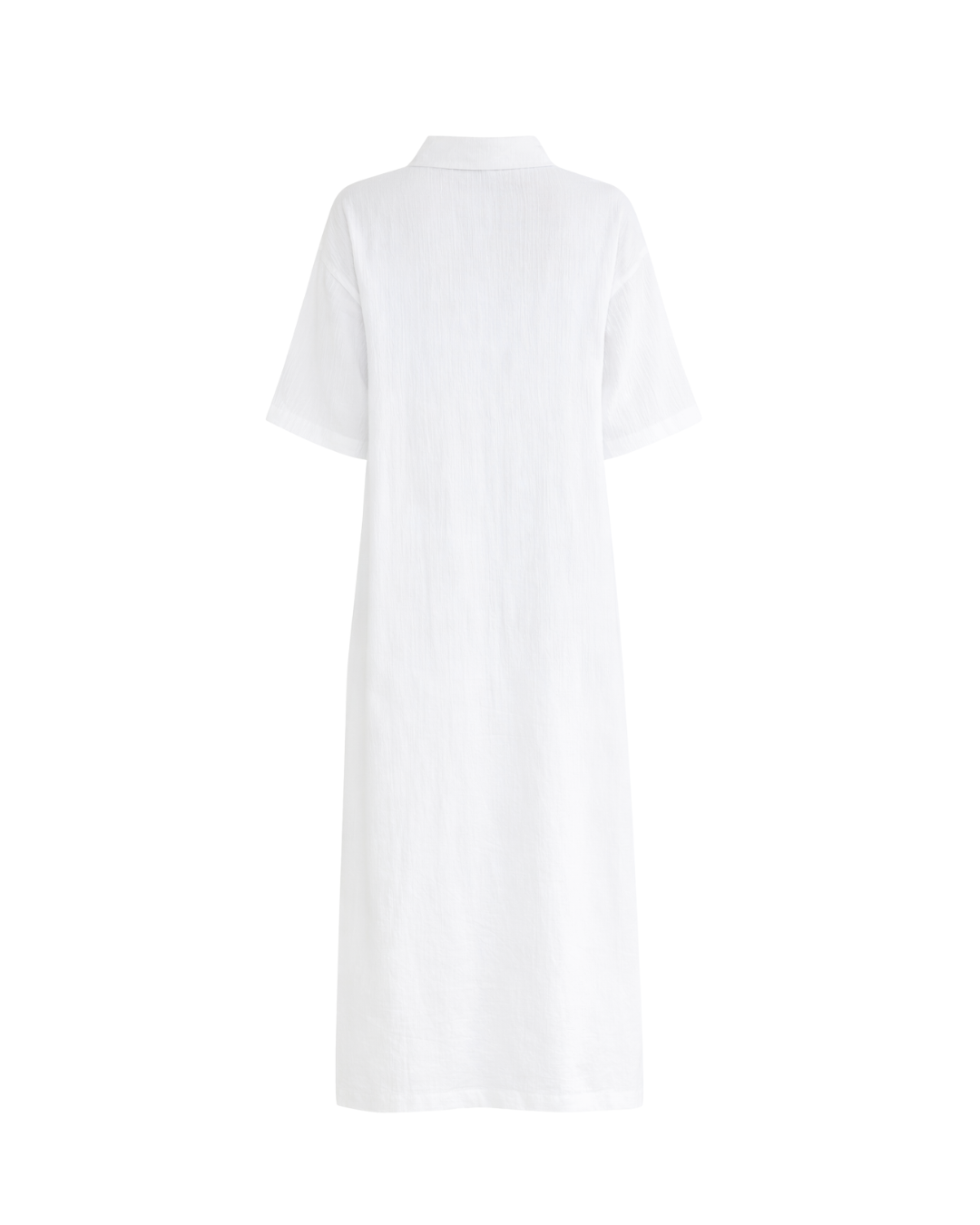 Mori - Lightweight Lined Button Up Dress In White