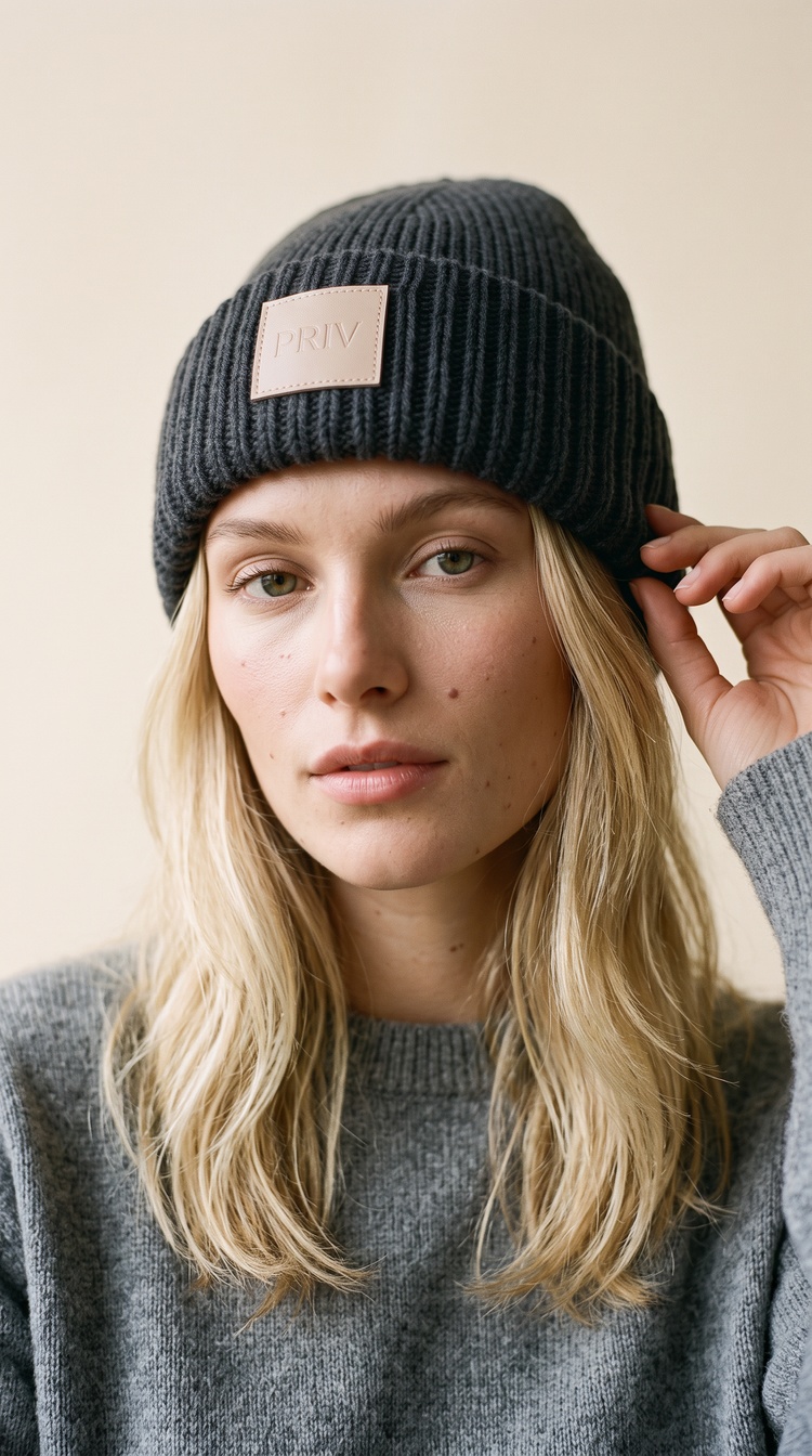 PRIV Moniker Toque Grey studio campaign
