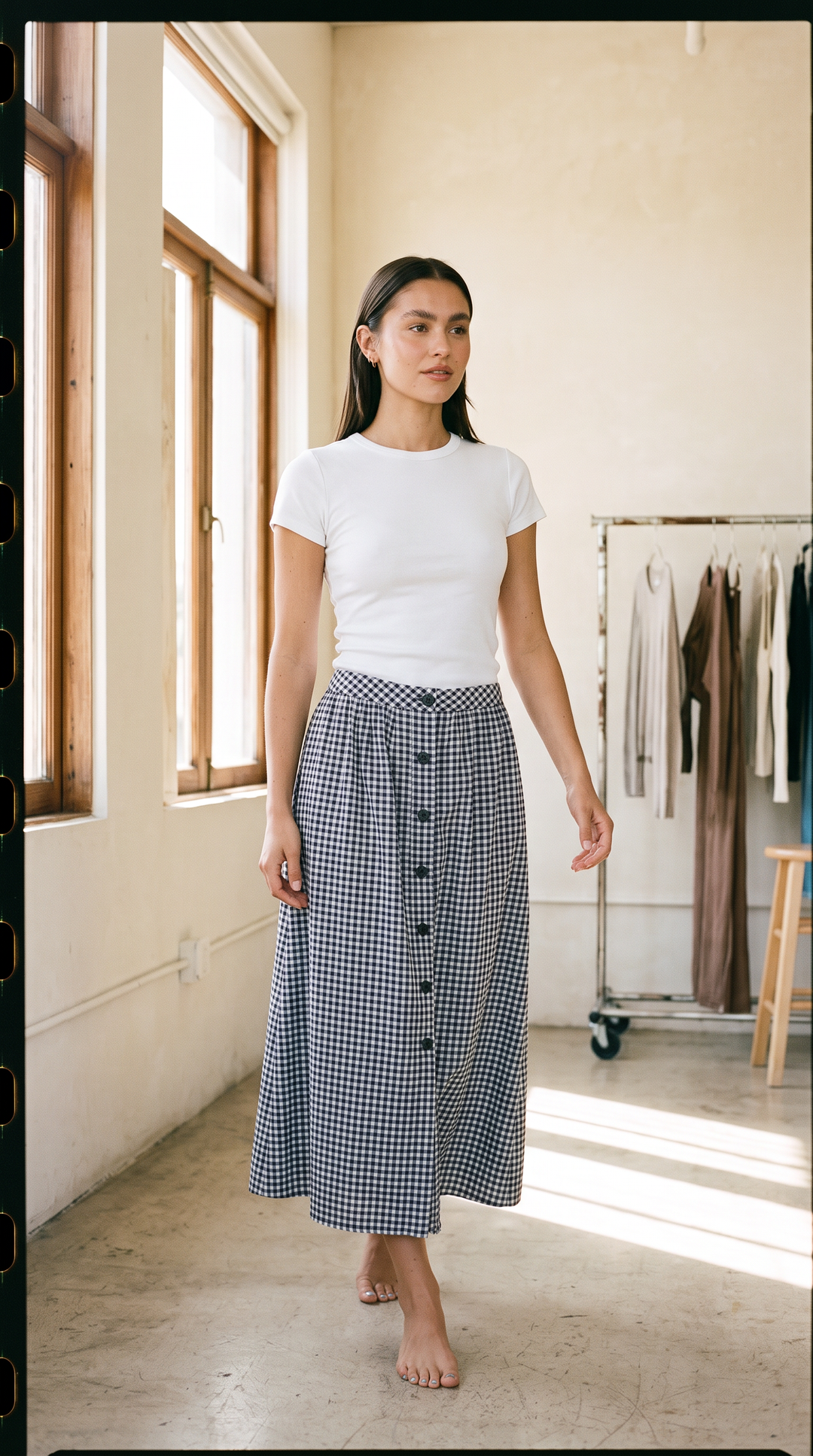 Chrissy Gingham Midi Skirt-Isabeyphotography-3