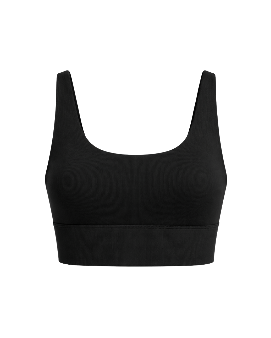 Royal Ribbed Sports Bra in Pitch