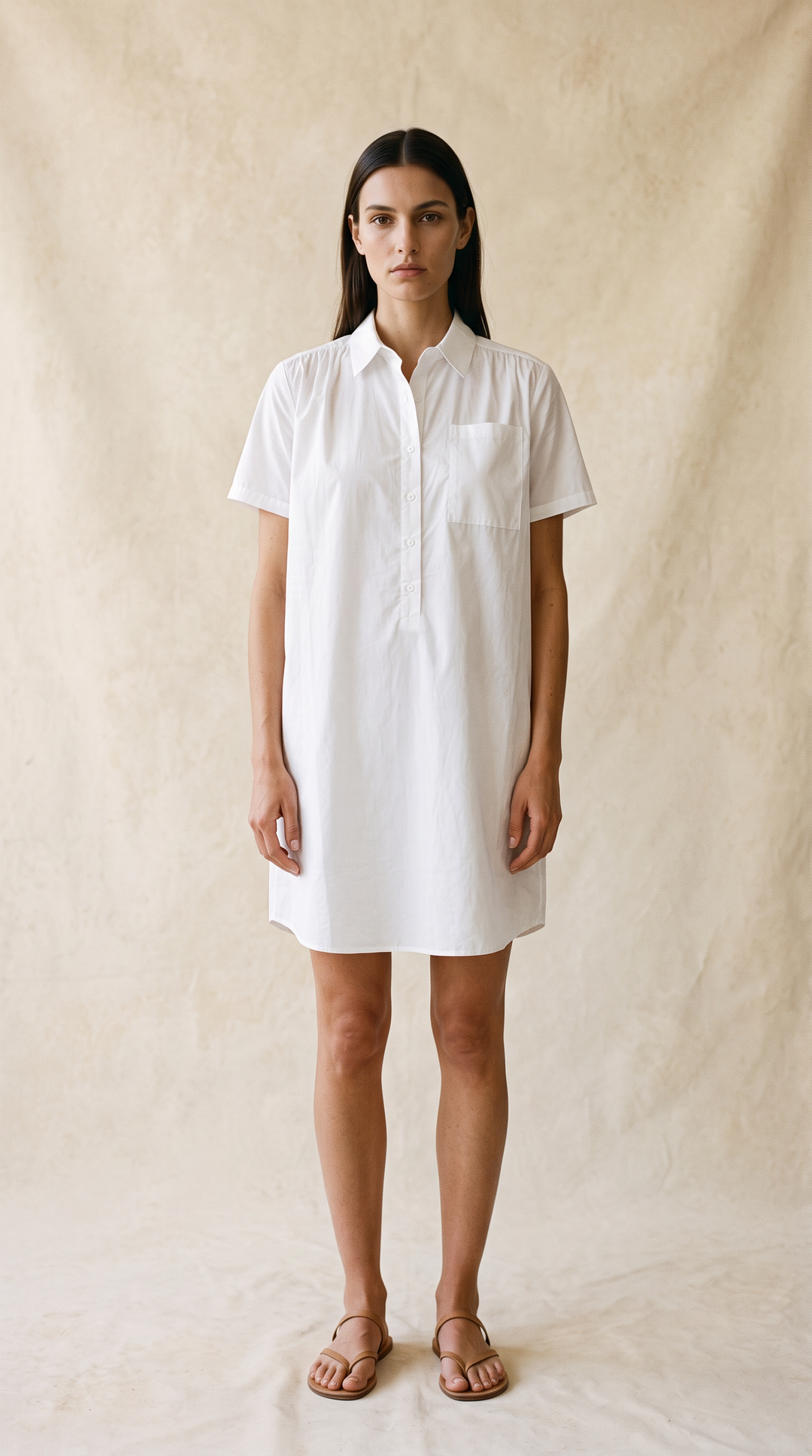 Sarah SS Shirt Dress in White