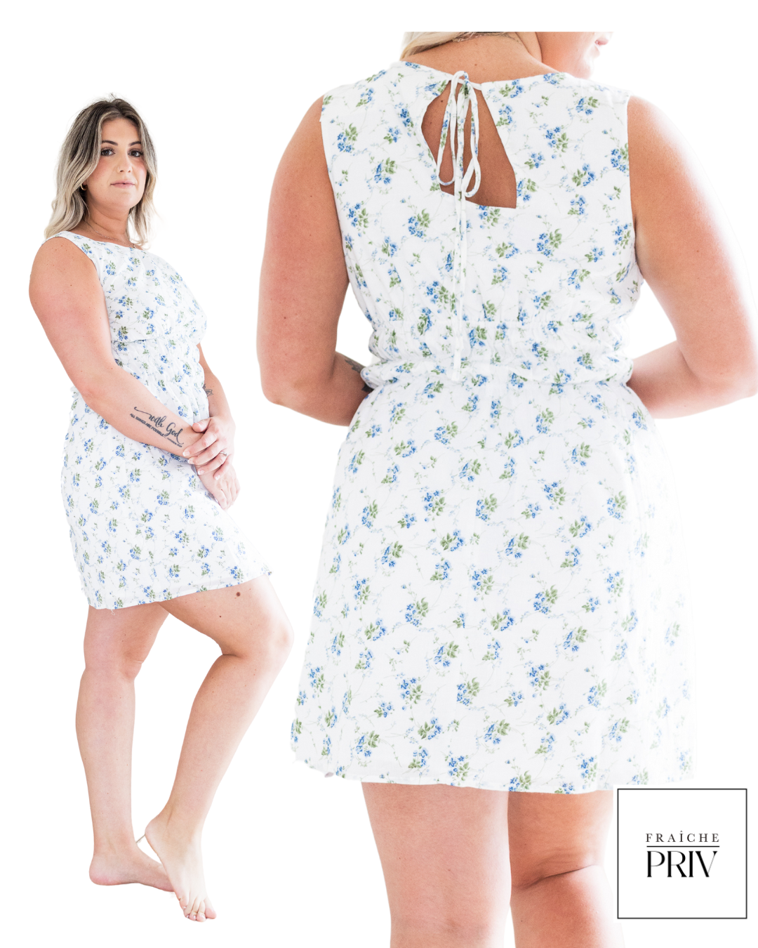 Capri Open Back Midi Dress in French Floral